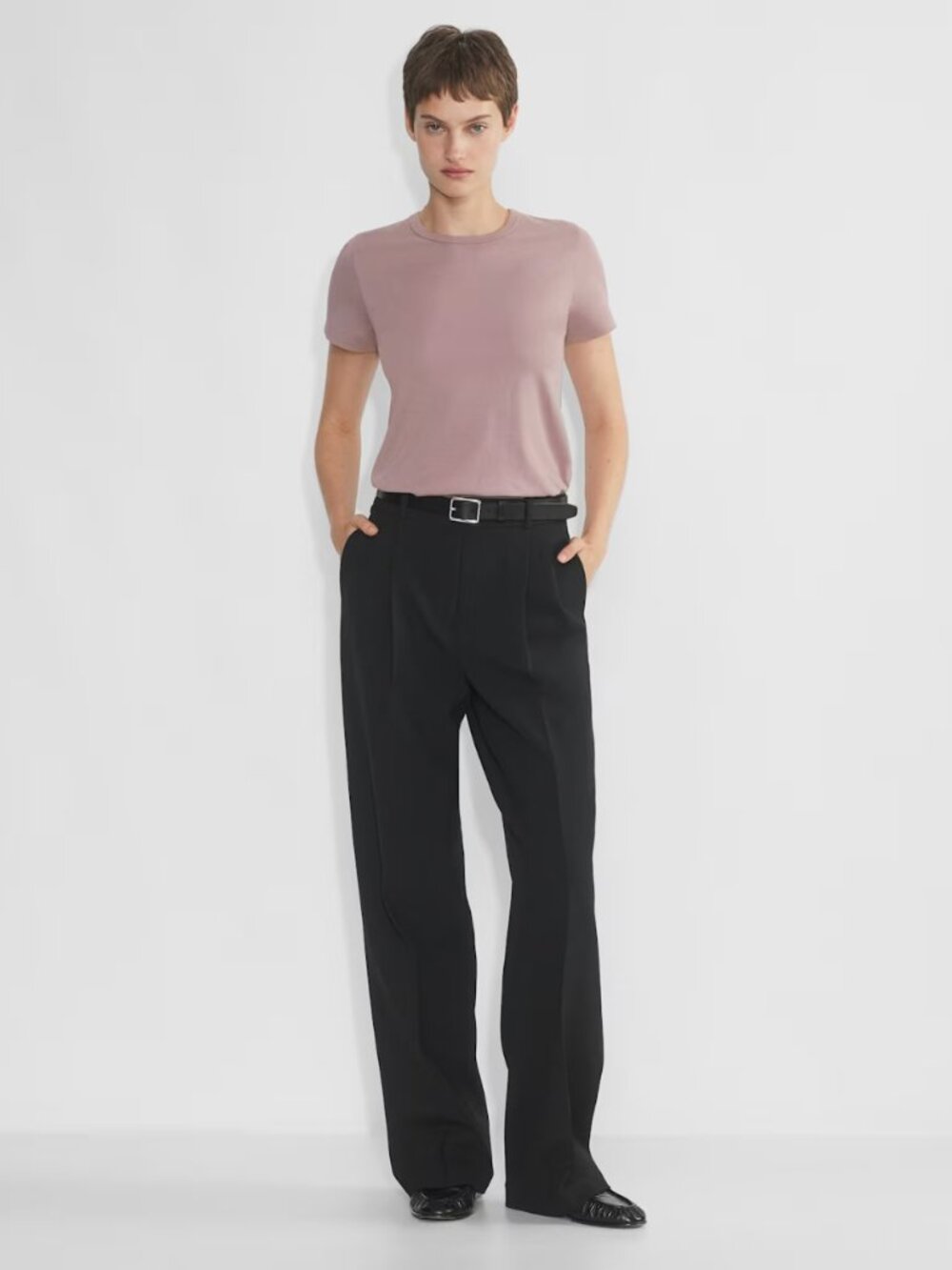 Babaton Dusty Rose Short Sleeve Tee